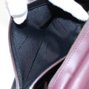 Coach Tea Rose Turn Lock Hand Bag Leather 2way Black Silver Auth am13006V-31