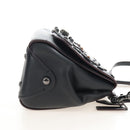 Coach Tea Rose Turn Lock Hand Bag Leather 2way Black Silver Auth am13006V-5