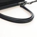 Coach Tea Rose Turn Lock Hand Bag Leather 2way Black Silver Auth am13006V-7