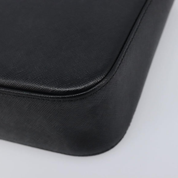 BURBERRY Hand Bag PVC Canvas Black Silver Auth am13007V