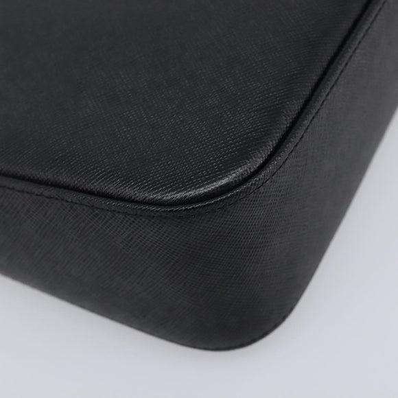BURBERRY Hand Bag PVC Canvas Black Silver Auth am13007V