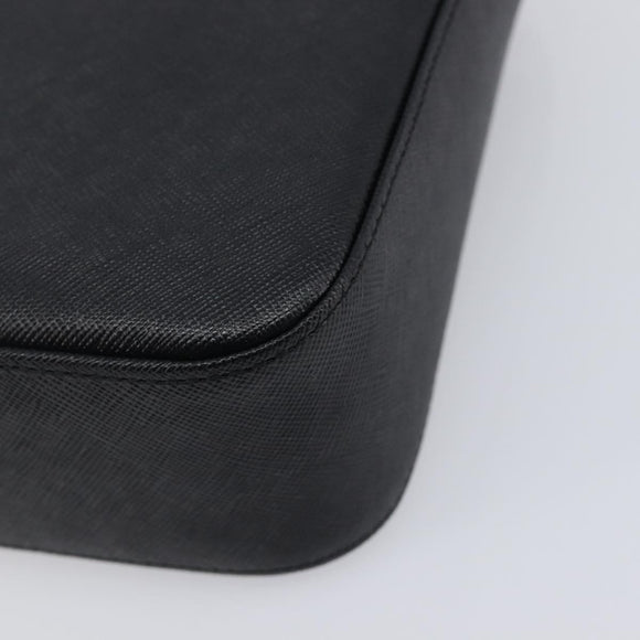 BURBERRY Hand Bag PVC Canvas Black Silver Auth am13007V