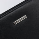 BURBERRY Hand Bag PVC Canvas Black Silver Auth am13007V-15