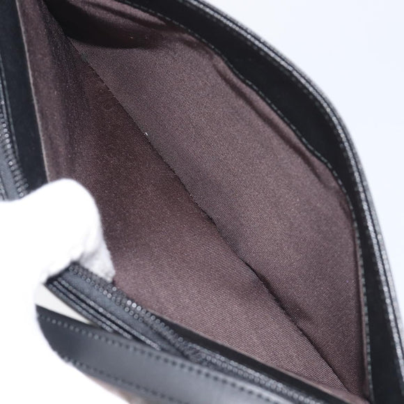 BURBERRY Hand Bag PVC Canvas Black Silver Auth am13007V