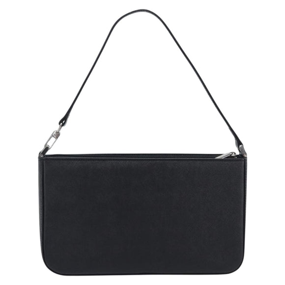 BURBERRY Hand Bag PVC Canvas Black Silver Auth am13007V