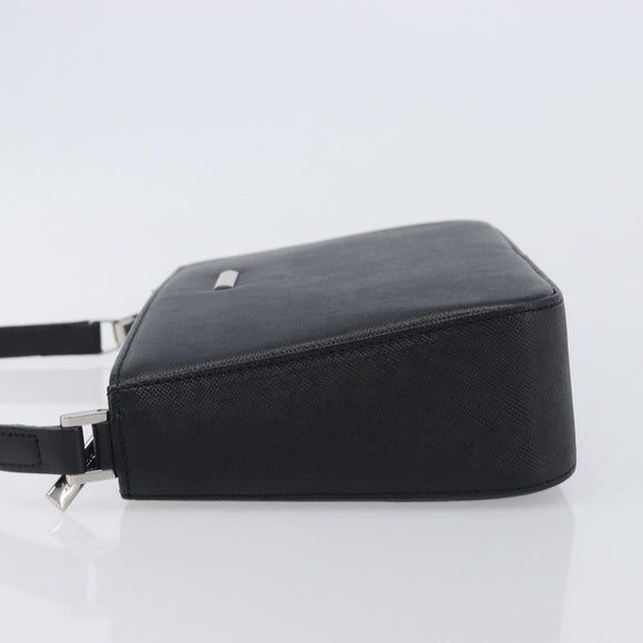 BURBERRY Hand Bag PVC Canvas Black Silver Auth am13007V