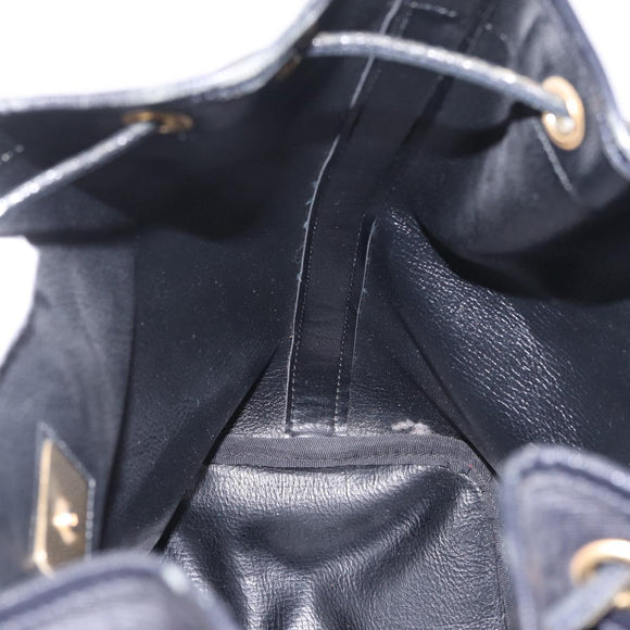 Burberrys Nova Check Purse Shoulder Bag Canvas Black Gold Auth am13008A