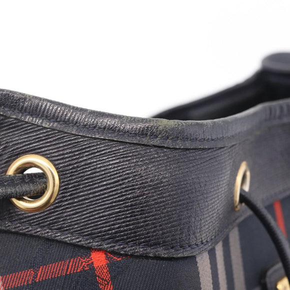 Burberrys Nova Check Purse Shoulder Bag Canvas Black Gold Auth am13008A