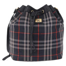 Burberrys Nova Check Purse Shoulder Bag Canvas Black Gold Auth am13008A-2