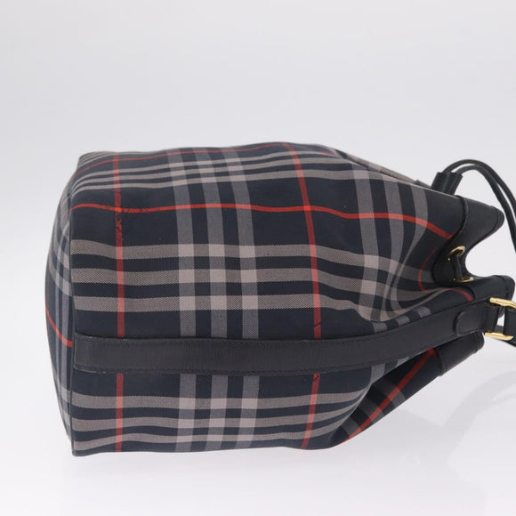 Burberrys Nova Check Purse Shoulder Bag Canvas Black Gold Auth am13008A