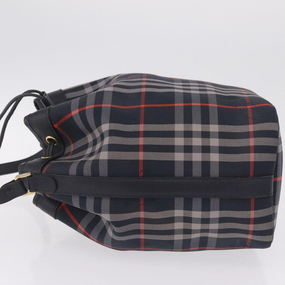 Burberrys Nova Check Purse Shoulder Bag Canvas Black Gold Auth am13008A