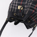 Burberrys Nova Check Purse Shoulder Bag Canvas Black Gold Auth am13008A-6