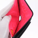 CHANEL Cambon Line W Hook Trifold Wallet Leather Black Silver CC Auth am13011SAM-15