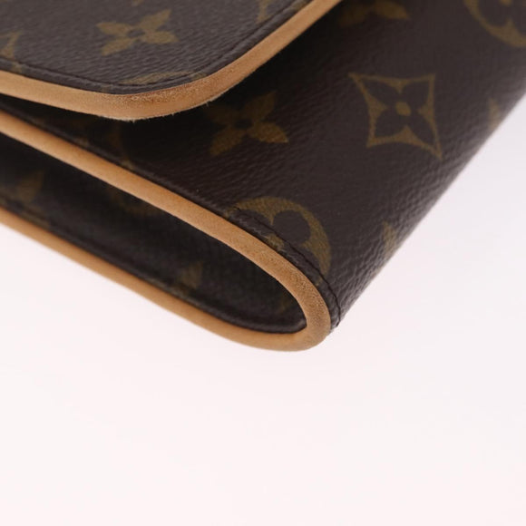 LOUIS VUITTON Monogram Pochette Twin GM Shoulder Bag Brown M51852 Auth am13018V