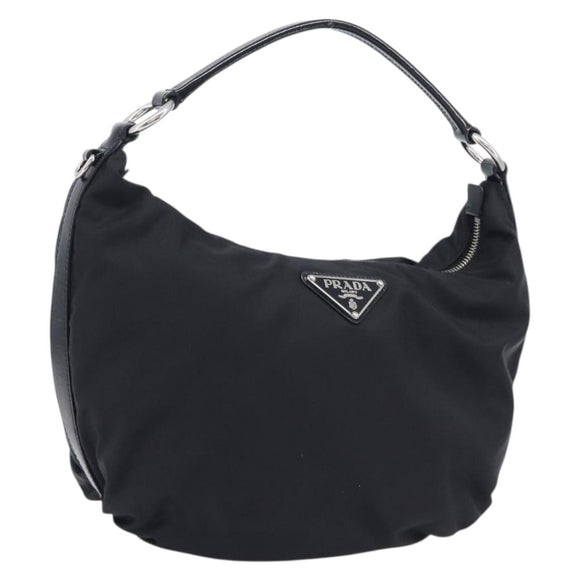 PRADA Shoulder Bag Nylon Black Silver Auth am13025V