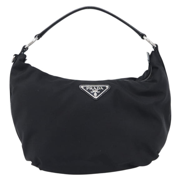PRADA Shoulder Bag Nylon Black Silver Auth am13025V