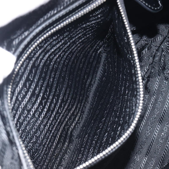 PRADA Shoulder Bag Nylon Black Silver Auth am13025V