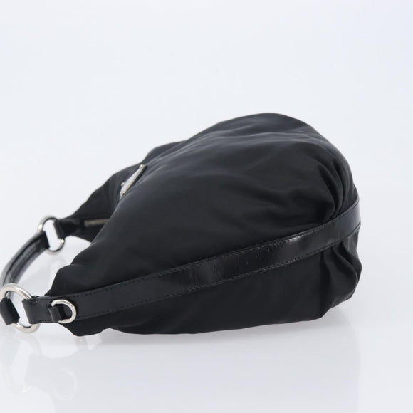 PRADA Shoulder Bag Nylon Black Silver Auth am13025V