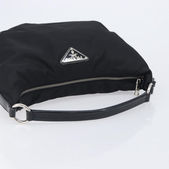 PRADA Shoulder Bag Nylon Black Silver Auth am13025V