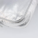 FENDI Mamma Baguette Shoulder Bag Leather Silver Auth am13032SAM-13