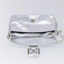 FENDI Mamma Baguette Shoulder Bag Leather Silver Auth am13032SAM-16