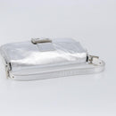 FENDI Mamma Baguette Shoulder Bag Leather Silver Auth am13032SAM-7