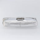 FENDI Mamma Baguette Shoulder Bag Leather Silver Auth am13032SAM-9