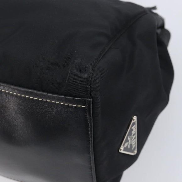 PRADA Shoulder Tote Bag Nylon Black Silver Auth am13033V