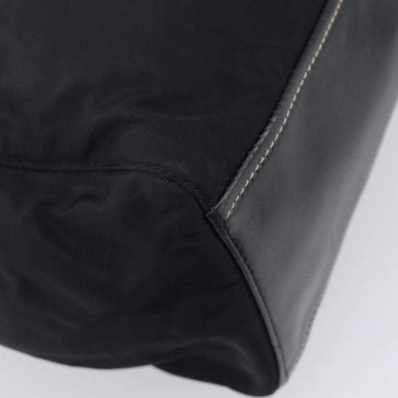 PRADA Shoulder Tote Bag Nylon Black Silver Auth am13033V