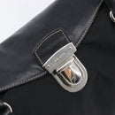 PRADA Shoulder Tote Bag Nylon Black Silver Auth am13033V-15