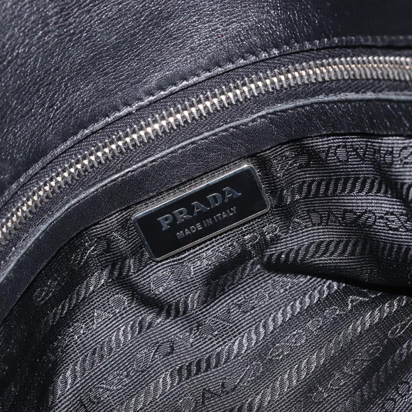 PRADA Shoulder Tote Bag Nylon Black Silver Auth am13033V