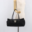 PRADA Shoulder Tote Bag Nylon Black Silver Auth am13033V-28