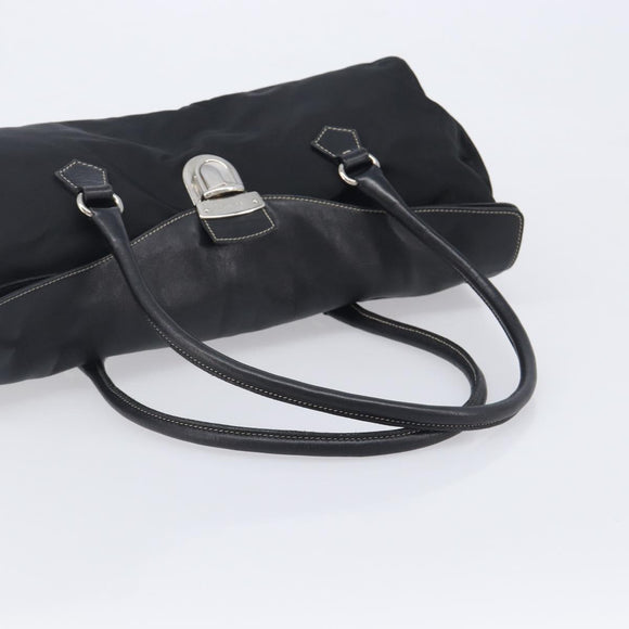 PRADA Shoulder Tote Bag Nylon Black Silver Auth am13033V