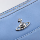 Vivienne Westwood Shoulder Bag Leather Light Blue Silver Auth am13035V-17
