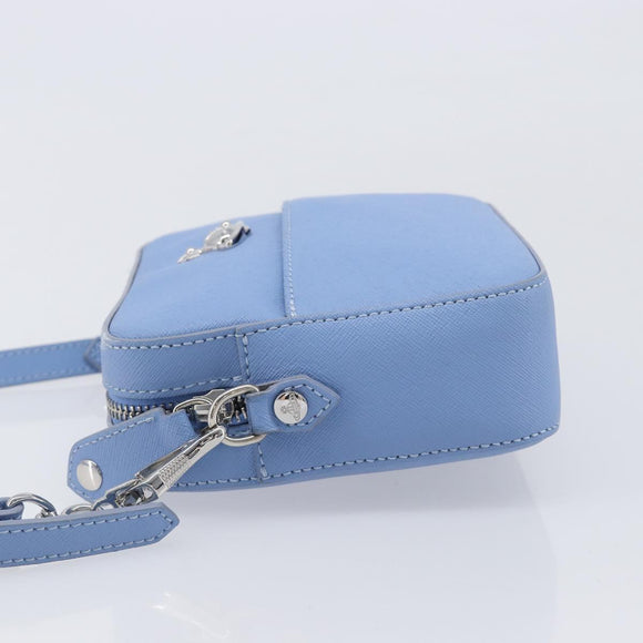 Vivienne Westwood Shoulder Bag Leather Light Blue Silver Auth am13035V