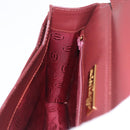 Cartier Clutch Bag Leather Bordeaux Gold Tone Auth am13042V-20