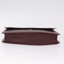 Cartier Clutch Bag Leather Bordeaux Gold Tone Auth am13042V-9