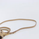 Miu Miu Side Ribbon Hand Bag Leather Beige Gold Tone Auth am13045V-10