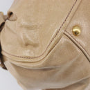 Miu Miu Side Ribbon Hand Bag Leather Beige Gold Tone Auth am13045V-14
