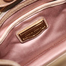 Miu Miu Side Ribbon Hand Bag Leather Beige Gold Tone Auth am13045V-19