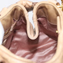 Miu Miu Side Ribbon Hand Bag Leather Beige Gold Tone Auth am13045V-21
