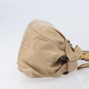 Miu Miu Side Ribbon Hand Bag Leather Beige Gold Tone Auth am13045V-4