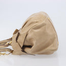Miu Miu Side Ribbon Hand Bag Leather Beige Gold Tone Auth am13045V-5