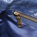 Miu Miu Lady Rock Shoulder Hand Bag Leather Navy Gold Tone Auth am13046V-25