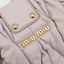 Miu Miu Matelasse Lady Lock Shoulder Hand Bag Leather Beige Gold Auth am13048V-17