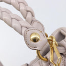 Miu Miu Matelasse Lady Lock Shoulder Hand Bag Leather Beige Gold Auth am13048V-18