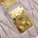 Miu Miu Matelasse Lady Lock Shoulder Hand Bag Leather Beige Gold Auth am13048V-21