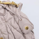 Miu Miu Matelasse Lady Lock Shoulder Hand Bag Leather Beige Gold Auth am13048V-22