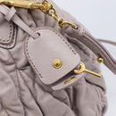 Miu Miu Matelasse Lady Lock Shoulder Hand Bag Leather Beige Gold Auth am13048V-23