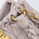 Miu Miu Matelasse Lady Lock Shoulder Hand Bag Leather Beige Gold Auth am13048V-24